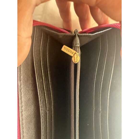 Fossil Eliza Blue Multi Color Striped Zip Around Wallet - Picture 6 of 13